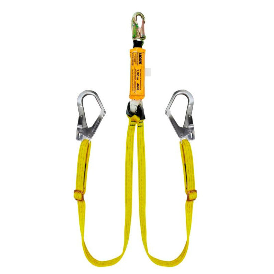 DN2GR Línea de vida/conexión regulable, doble, con amortiguador de caída factor 1