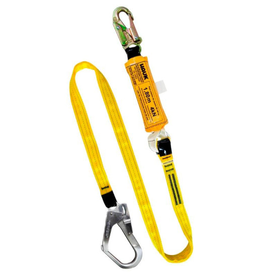 DN1G Línea de vida/conexión con amortiguador de caída factor 1, un gancho de 3/4″ y un gancho de 2 1/4″