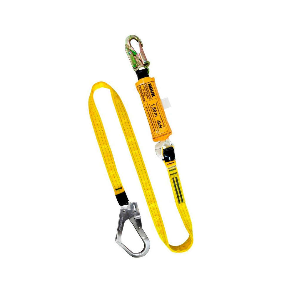 DN1G Línea de vida/conexión con amortiguador de caída factor 1, un gancho de 3/4″ y un gancho de 2 1/4″