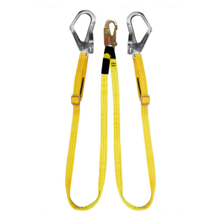 XN2GR Línea de conexión doble y regulable de cinta poliéster de 1,80 m con 1 gancho de 3/4″ y 2 ganchos de 2 1/4″