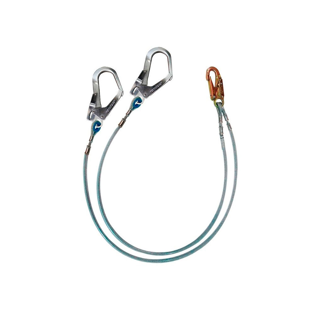 XF2G  Línea de conexión doble, de cable de acero de 1/4″, longitud 1.80 m, con 1 gancho de 3/4″ y 2 ganchos de 2 1/4″