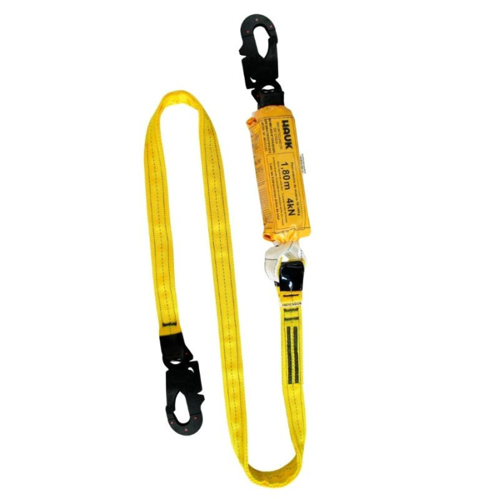 DN1PDDD Línea de vida dieléctrica, con amortiguador de caída factor 1, de 1,80 m y dos ganchos 3/4″