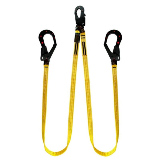 XN2GDDD Línea de vida doble de 1,80 m con un gancho 3/4″ y dos ganchos de 2 1/4″ dieléctricos
