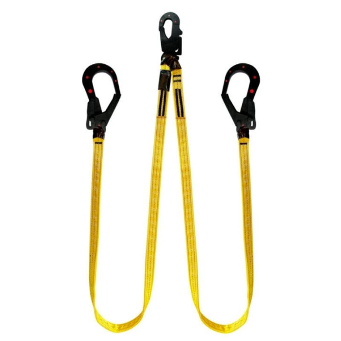 XN2GDDD Línea de vida doble de 1,80 m con un gancho 3/4″ y dos ganchos de 2 1/4″ dieléctricos