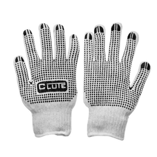 GUANTE DE HILO C/PTOS DE PVC PALMA Y DORSO CLUTE
