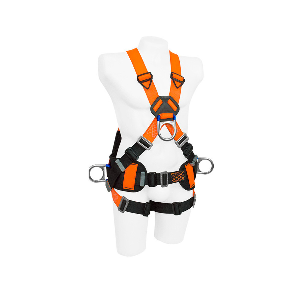 IN 8004-1 Arnés en X de liniero, 4 argollas con soporte lumbar