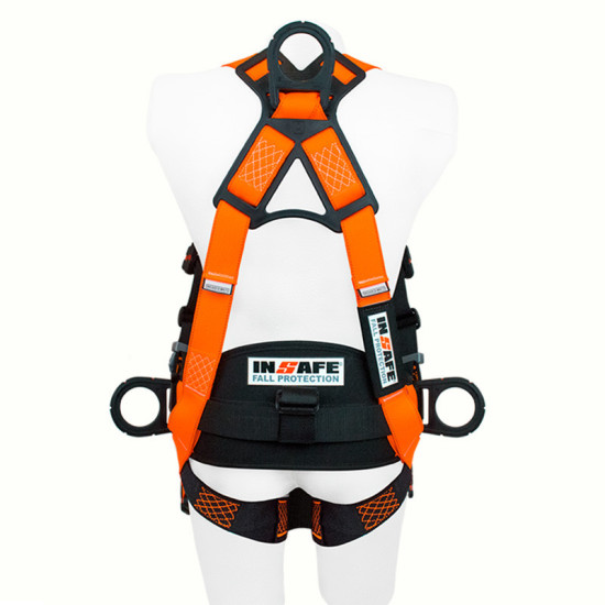 IN 8009-1MH Arnés en H, 4 argollas dieléctrico con soporte lumbar